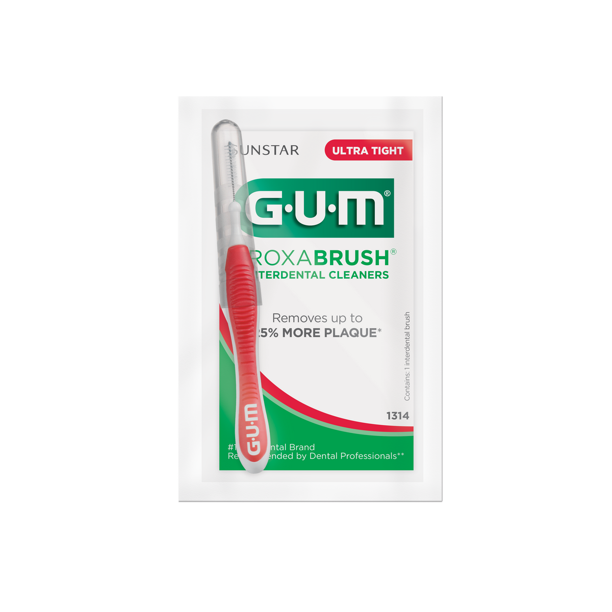1314: PROXABRUSH® INTERDENTAL CLEANERS - Cylindrical Ultra Tight Cello Wrapped (red)