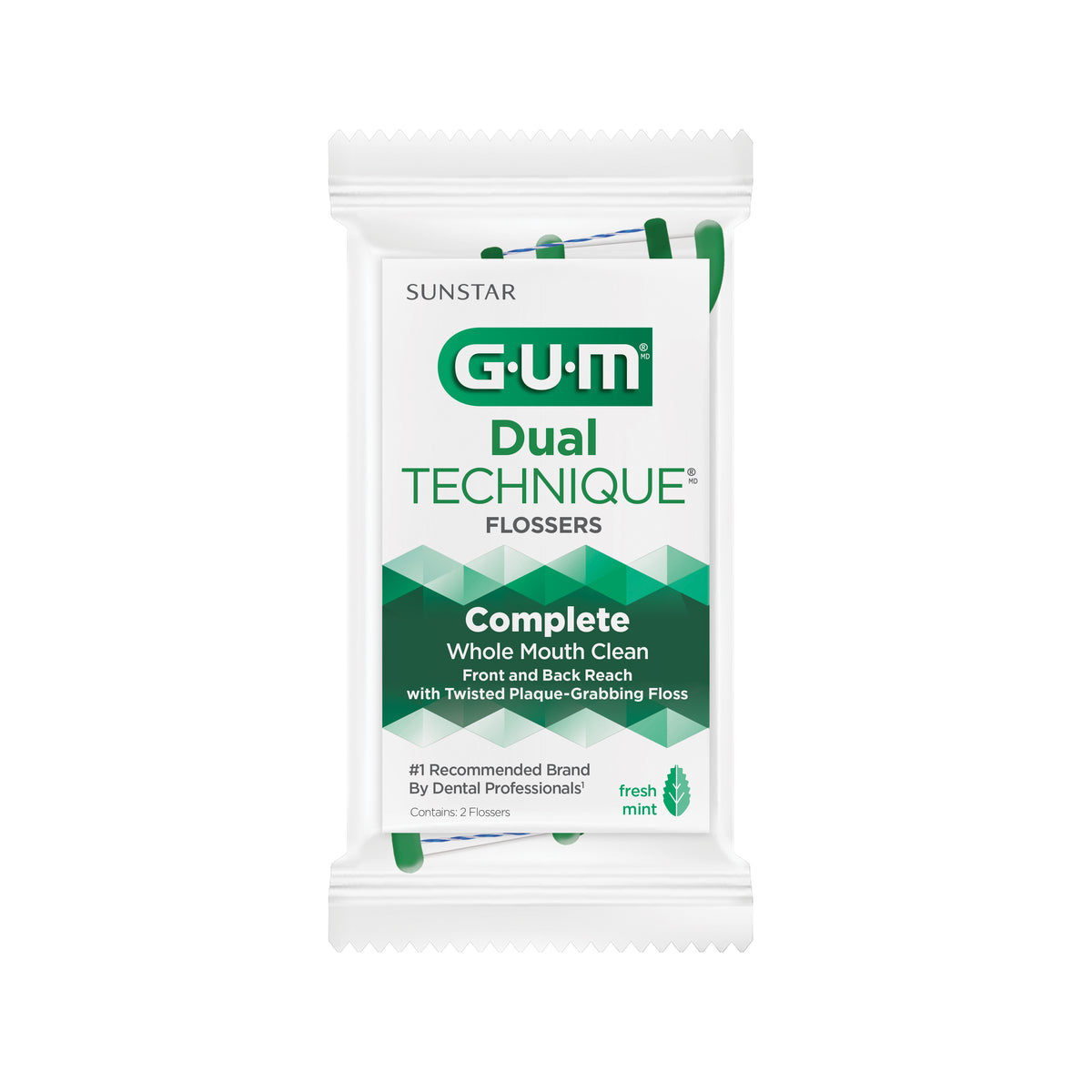 821 : Porte-fils dentaires Dual TECHNIQUE® MENTHE (48 échantillons aux patients)